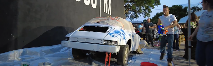 jbluery does a mural for derma v! Mural is featured in their new product launch!